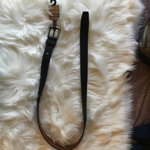 BONCONI Men's Black Leather Belt Size 40 (Multi) - Picture 3 of 6